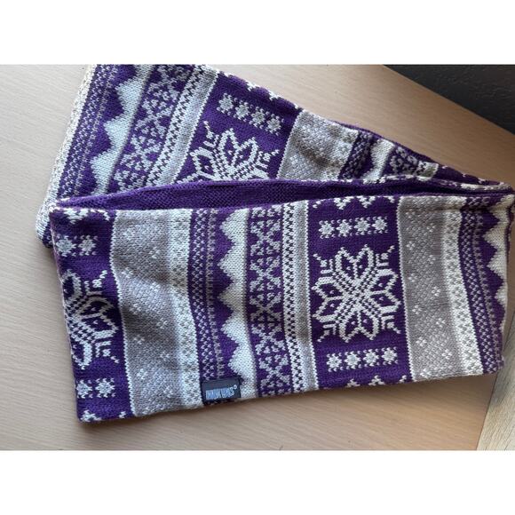 Mukluks Purple Knit Beanie Hat & Fair Isle Reversible Infinity Scarf Set - Picture 7 of 9